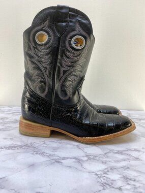 Potrero Boots Men's Coco Belly Black Square Toe Boots SZ 10